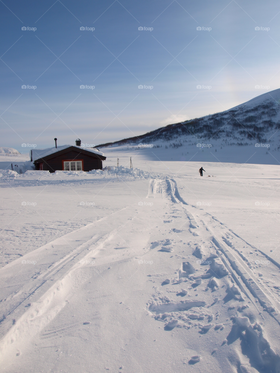 snow winter sky blue by hslysne