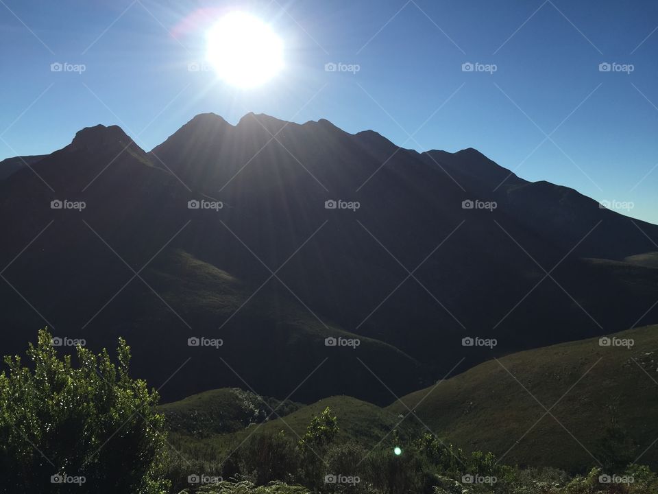 Sunrise in the mountains. Magical! How beautiful is nature illuminated with sun rays 