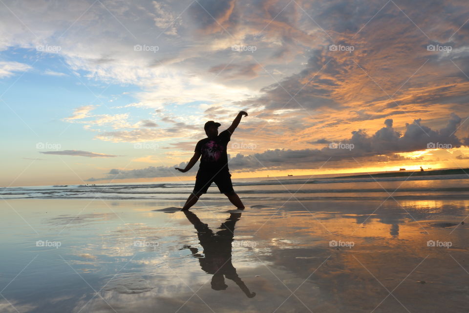 posing dawn reflection