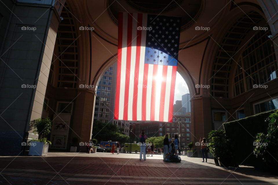 The giant American flag in boston, MA. 