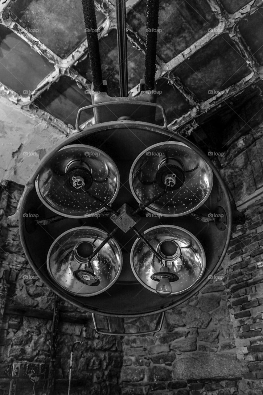 Abandoned Hospital, Eastern State Penitentiary, Operating Room, Operating Light In An Abandoned Hospital