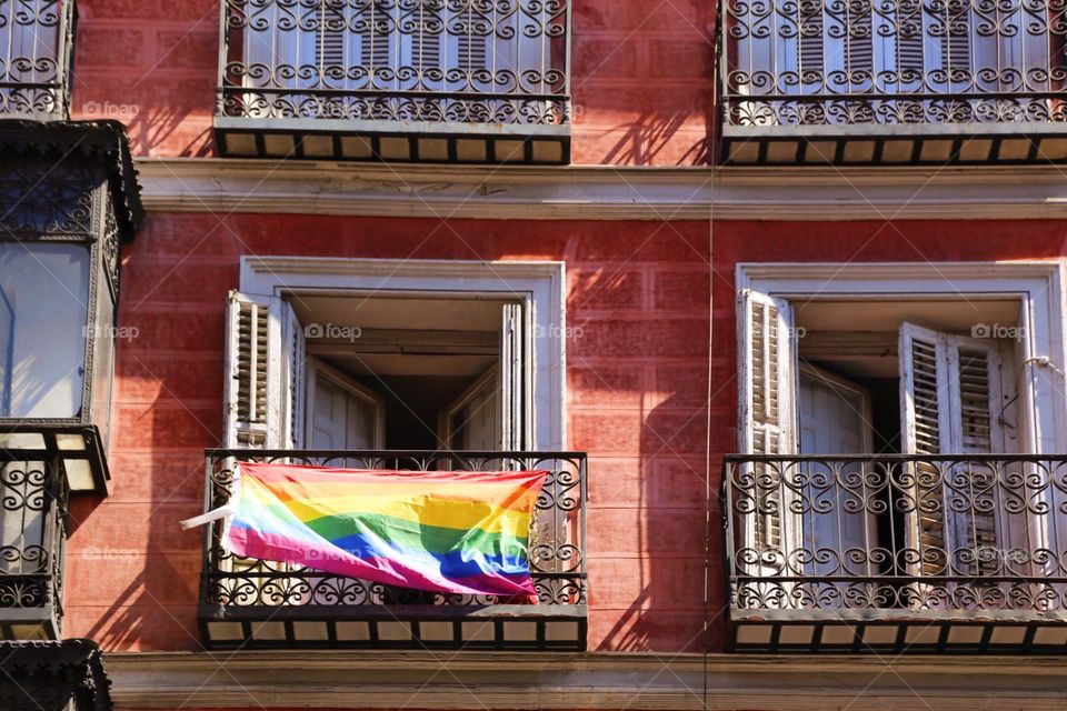 Rainbow flag in Madrid, Spain