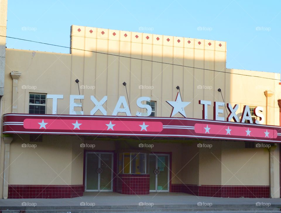 Historic Texas Theater in Hillsboro, Texas. 