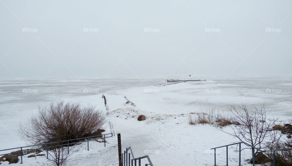 Frozen pier