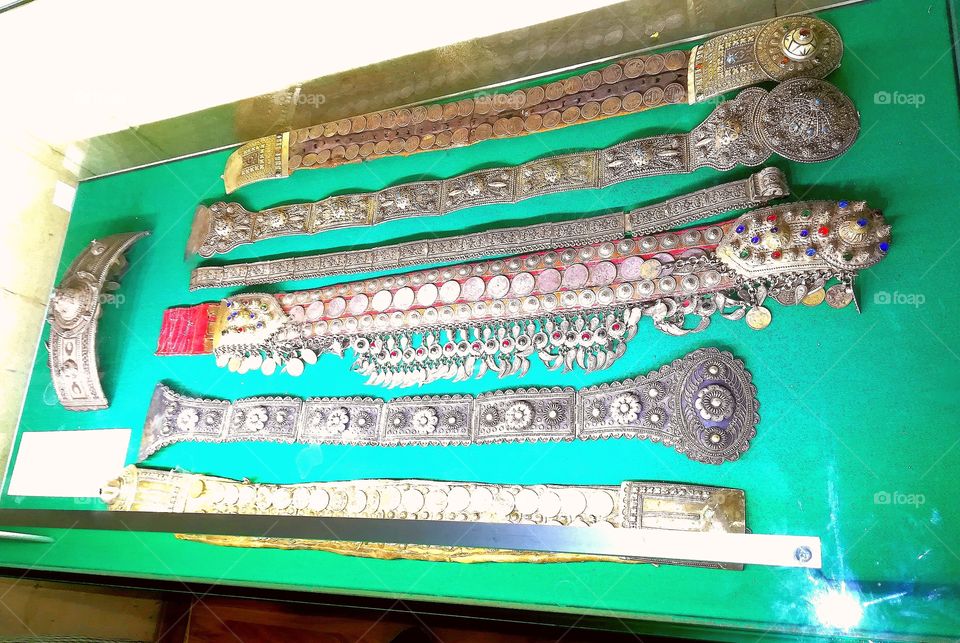 Vintage Oriental Women's Belts in Silver with Gems