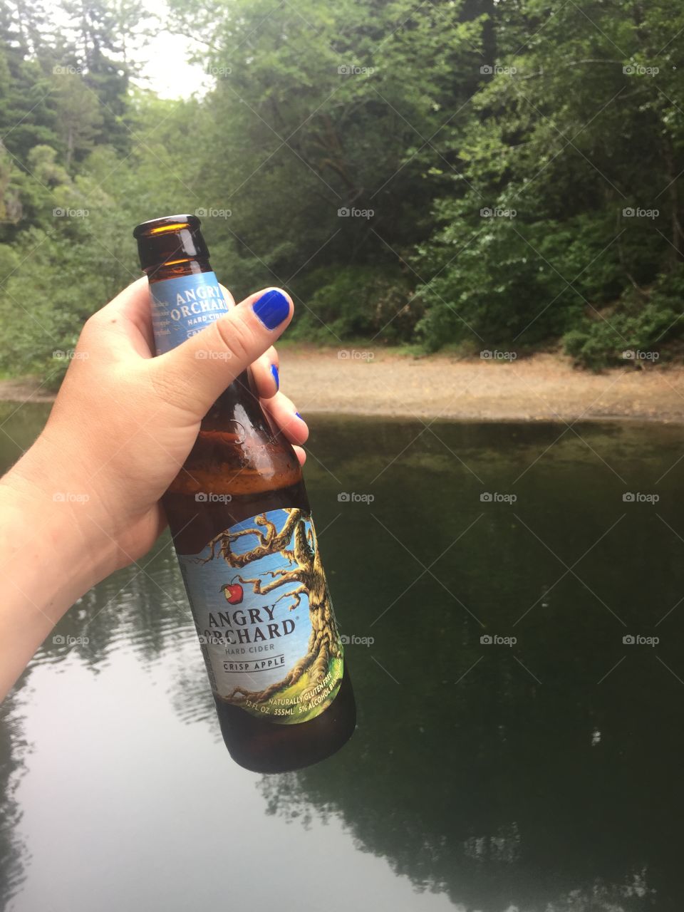 Angry orchard at the river 