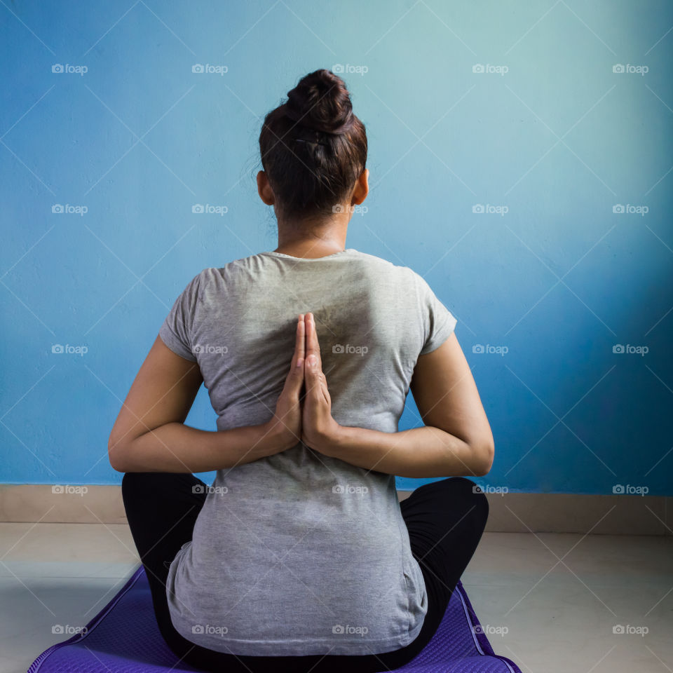 Reverse praying position or penguin position in Yogasana is one of the beneficial asana for good health.