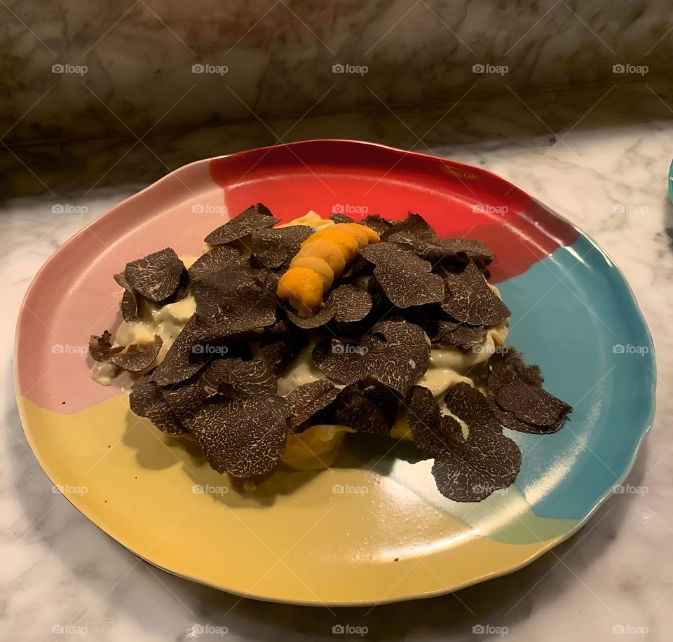 black truffles uni pasta