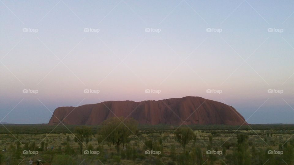Australian ayers rock early in the morning