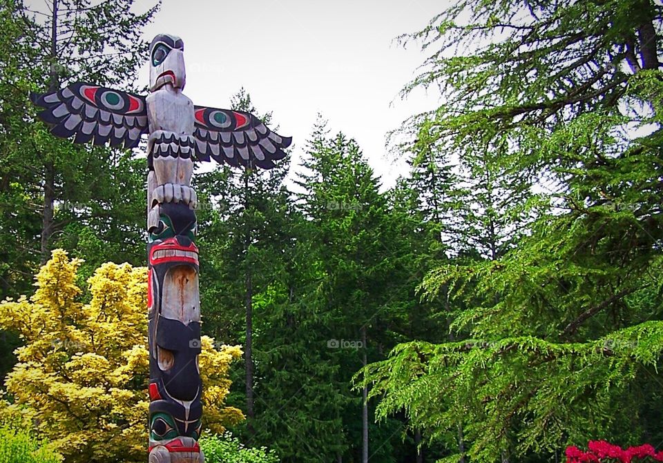 Totem pole in British Columbia, Canada