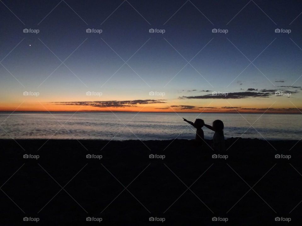 North Star and sunset over Sanibel Island, Florida, USA
