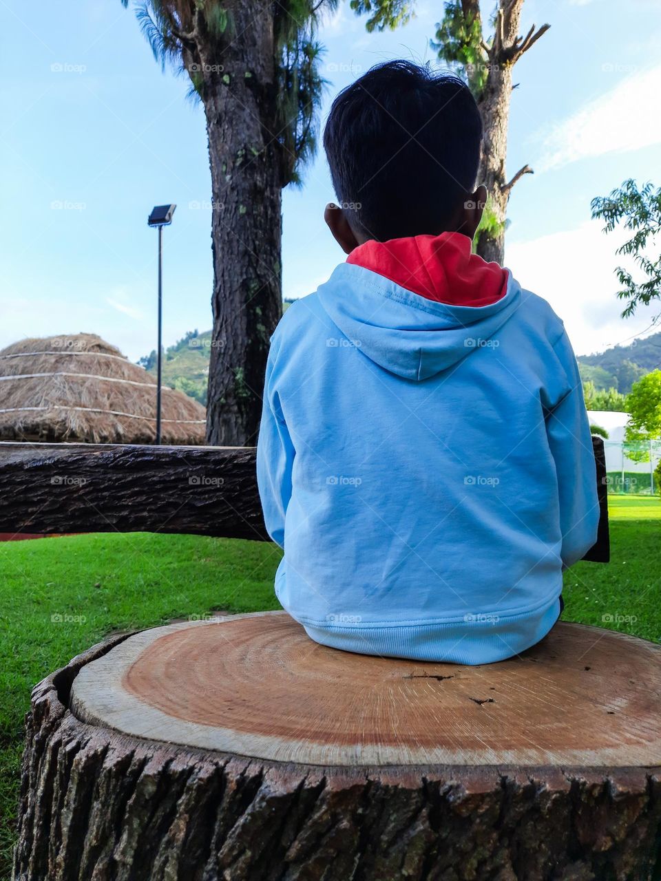 Boy enjoying the nature