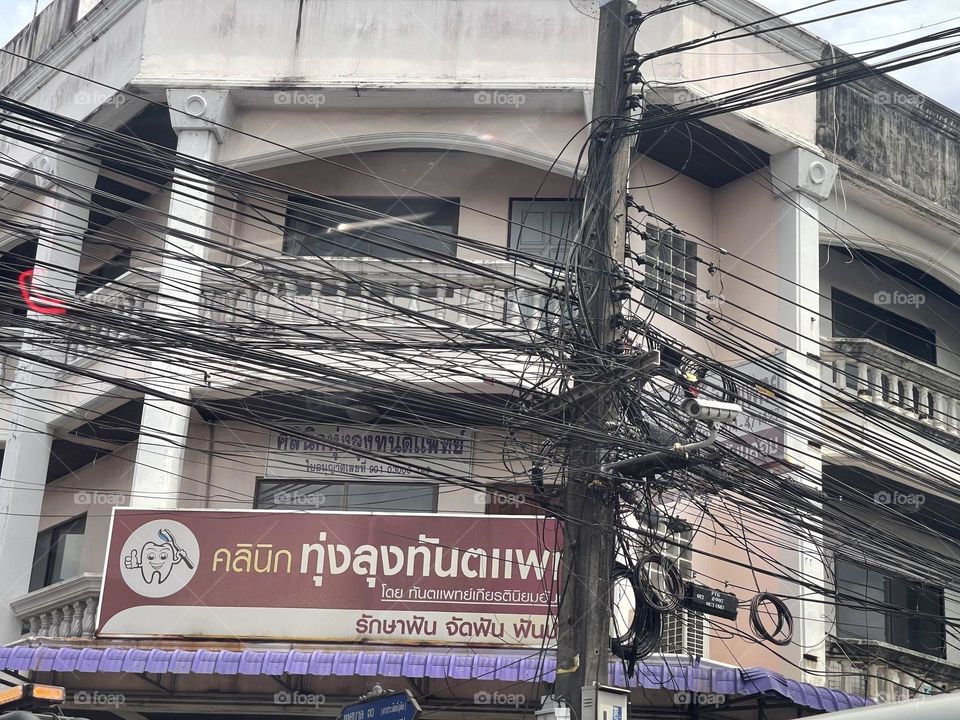 The unique electrical lines in Thailand