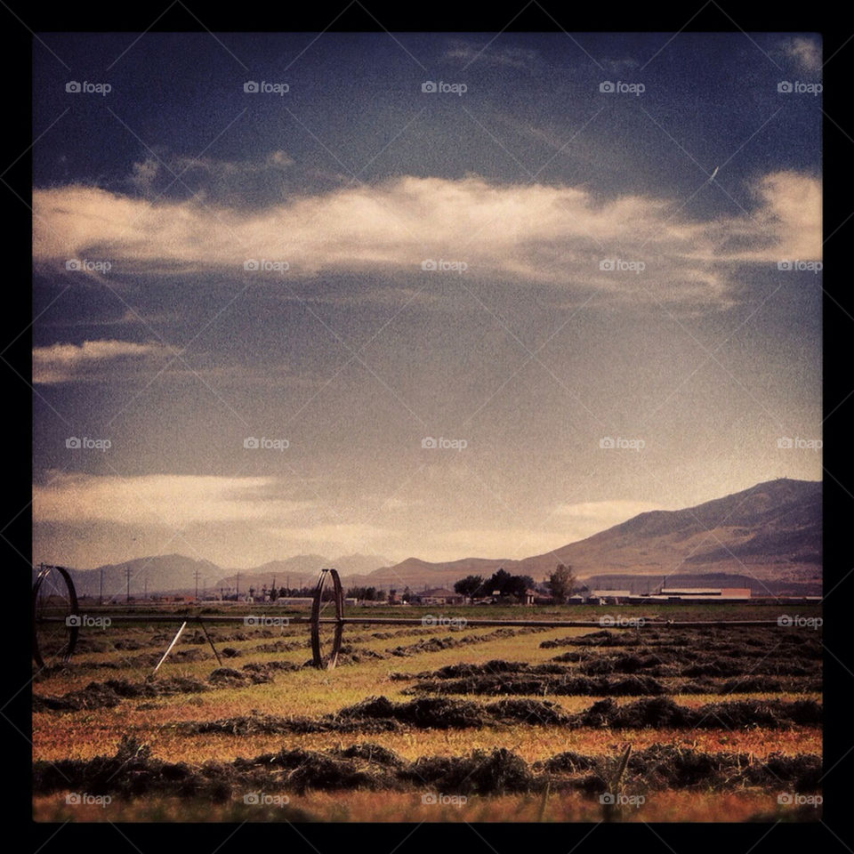 field range mountains country by comstock