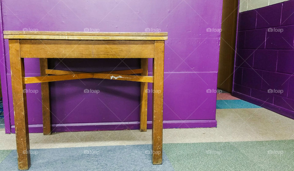 Wooden table in room