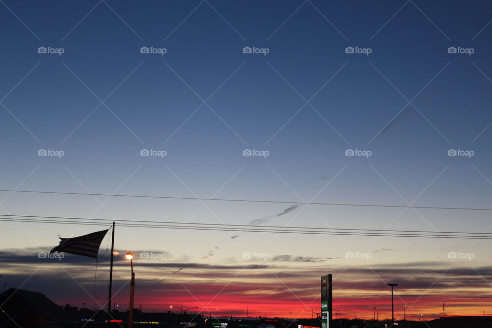 Beautiful sunset in the Midwest after the bomb cyclone 