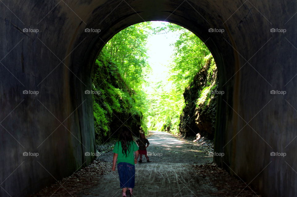 through the tunnel