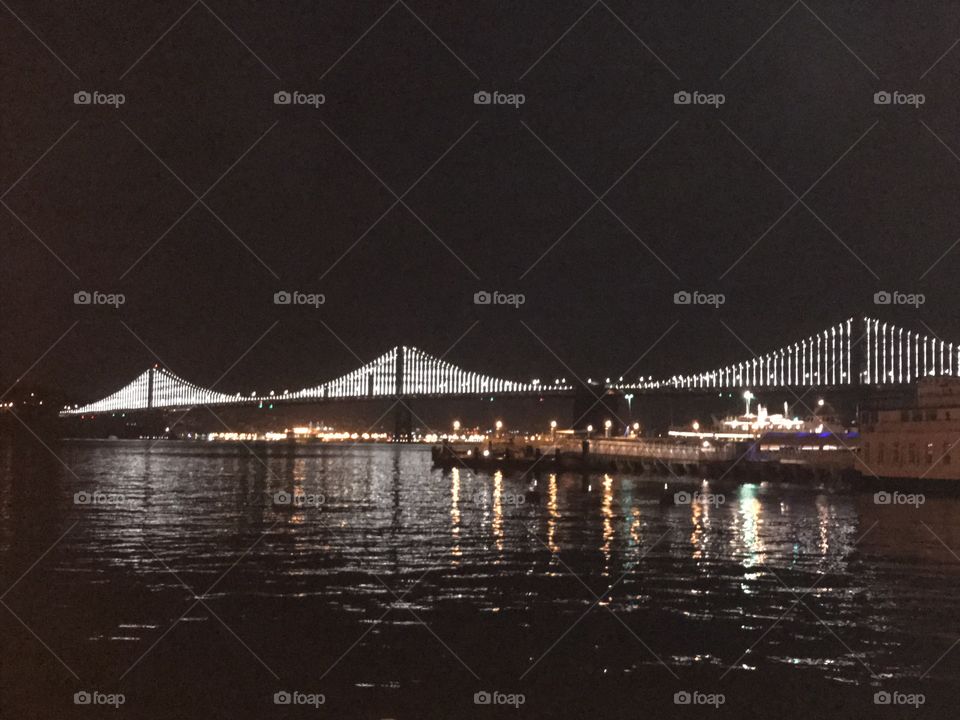 Bay Bridge from Pier 7 in San Francisco, California