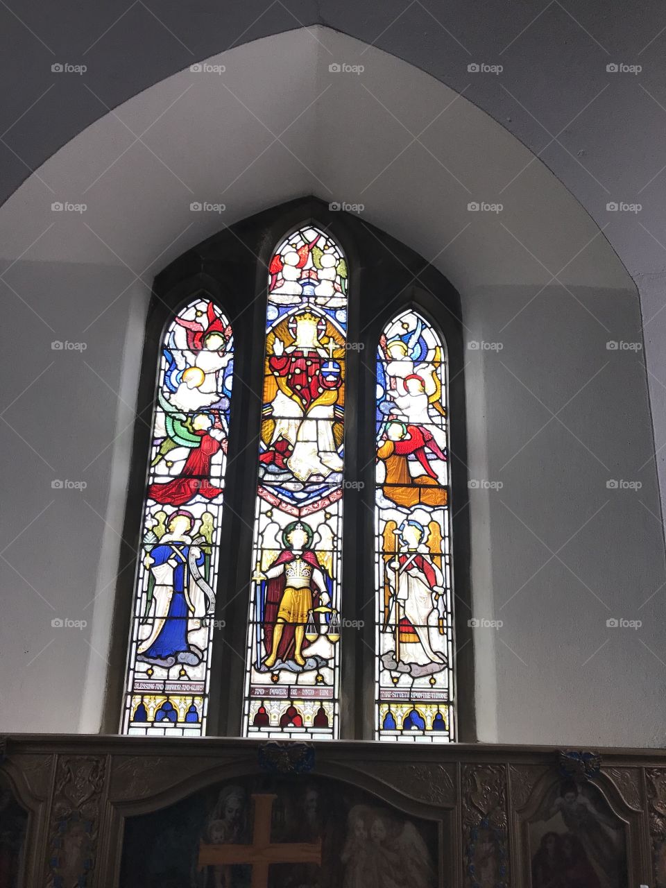One of a number of first class “stained glass windows” to be found at lovely Lustleigh’s ParisH Church.