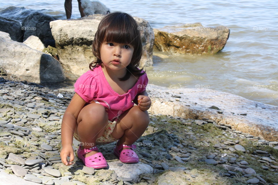 Portrait of a asian girl at sea side
