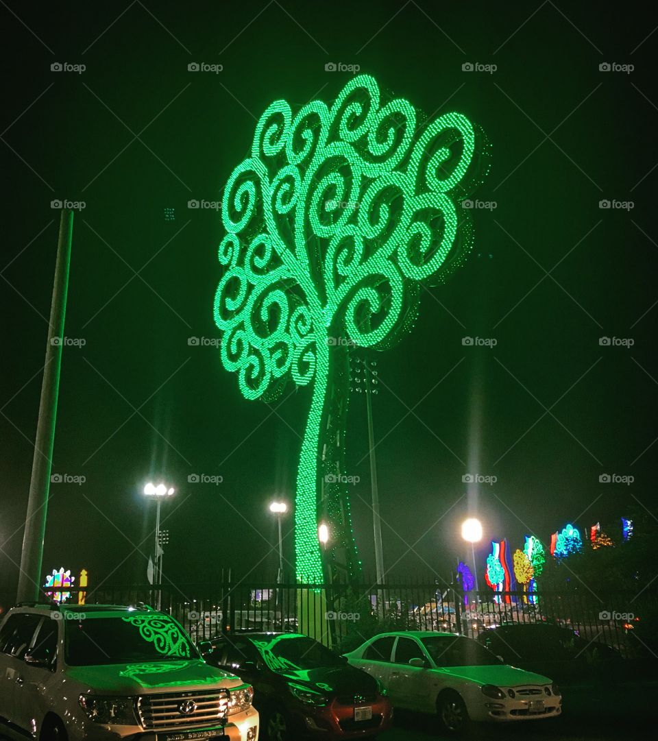 Green tree glow.