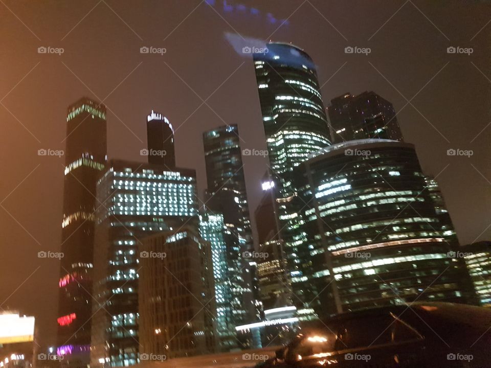 Night Moscow, city, street, lights