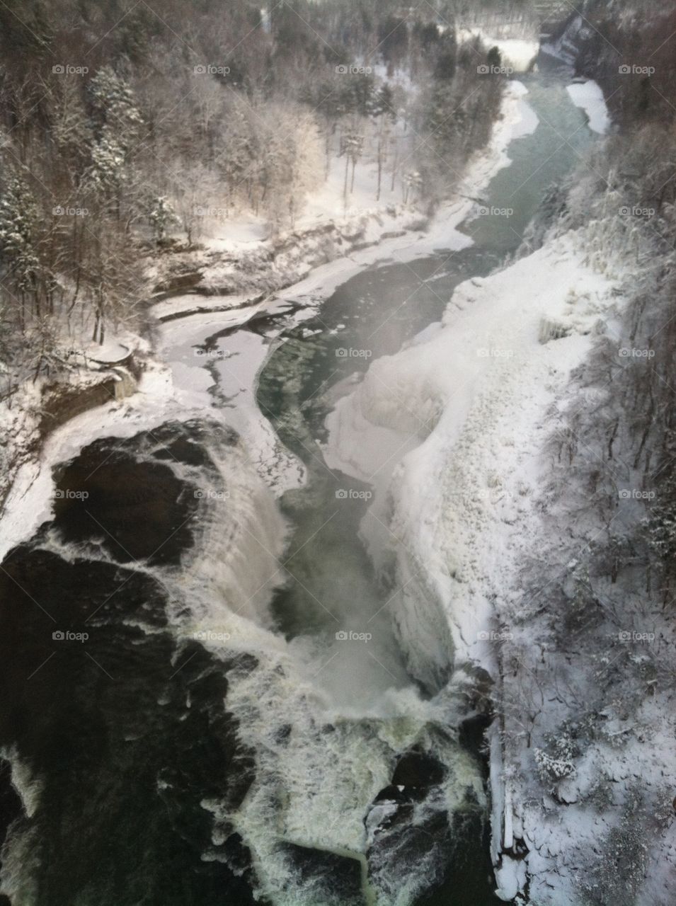Winter river waterfall 2