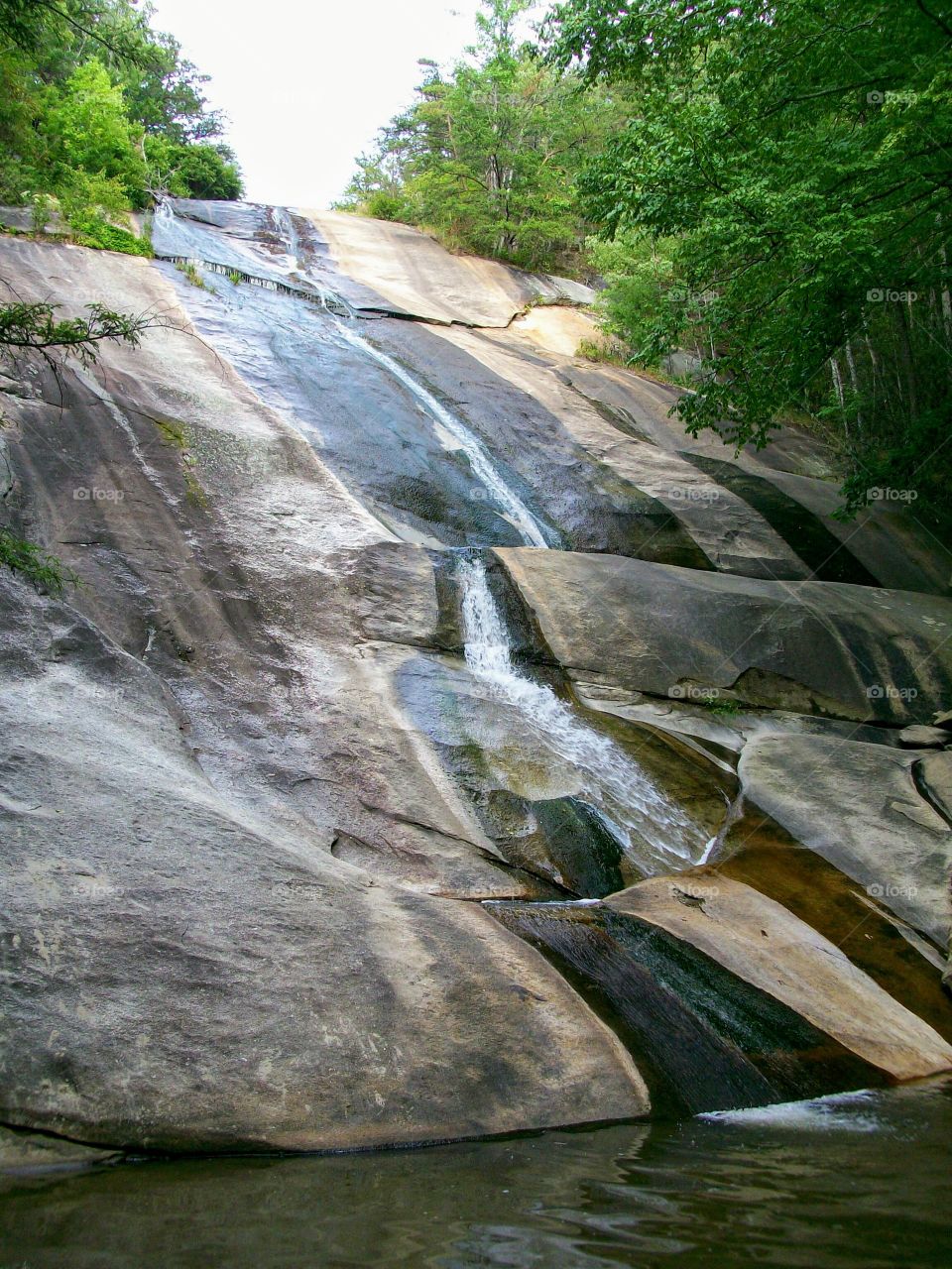 Water flowing over rocks
