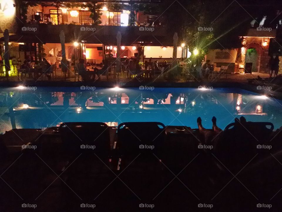 Hotel Swimming pool at night