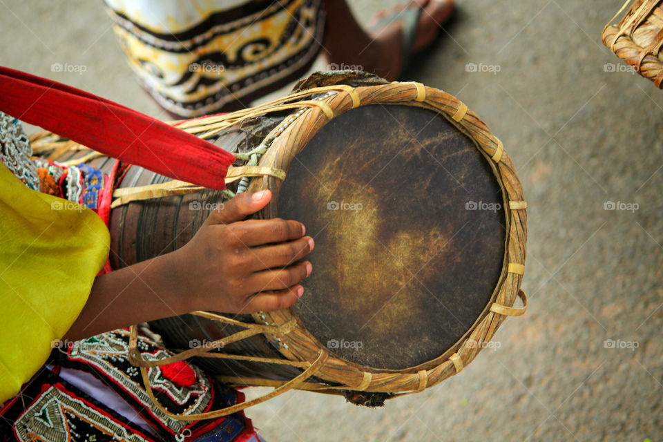 Traditional drums in perahera sri lanka