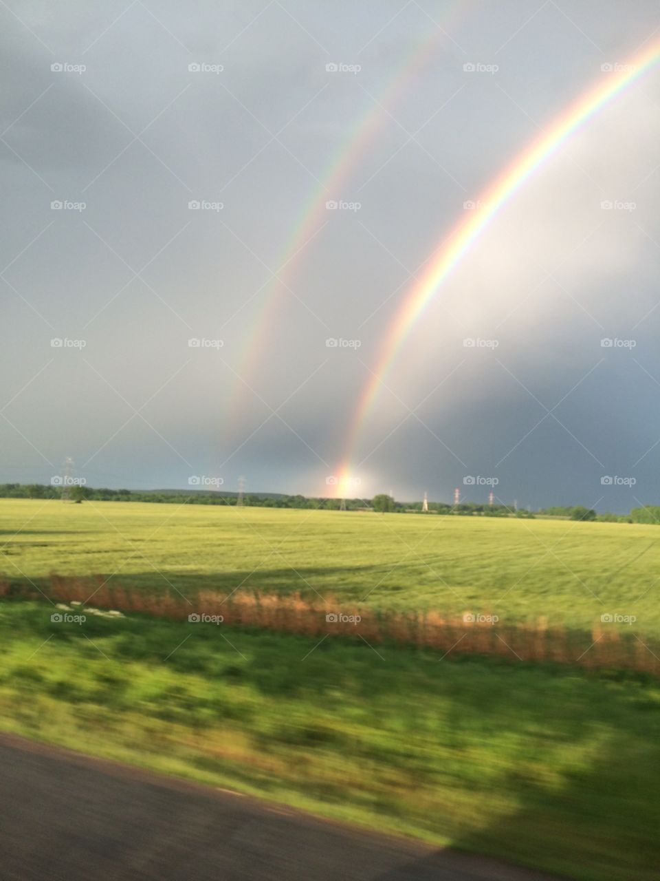 Oklahoma Storms. Double Rainbows 