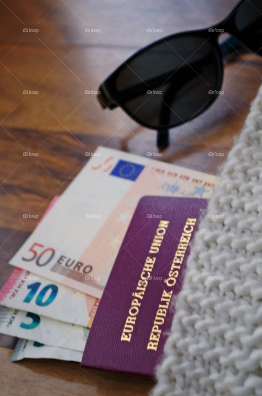 Austrian passport and euro currency