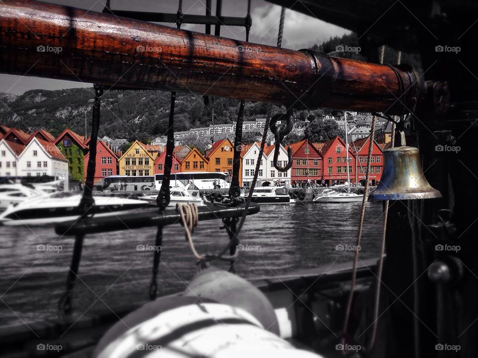 Bryggen from the sea 