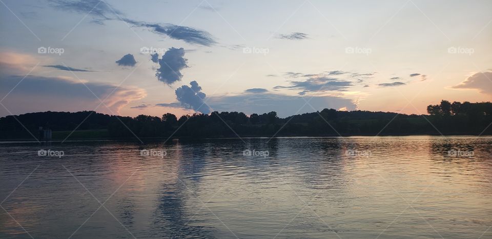 Lake, Water, Reflection, Sunset, Landscape