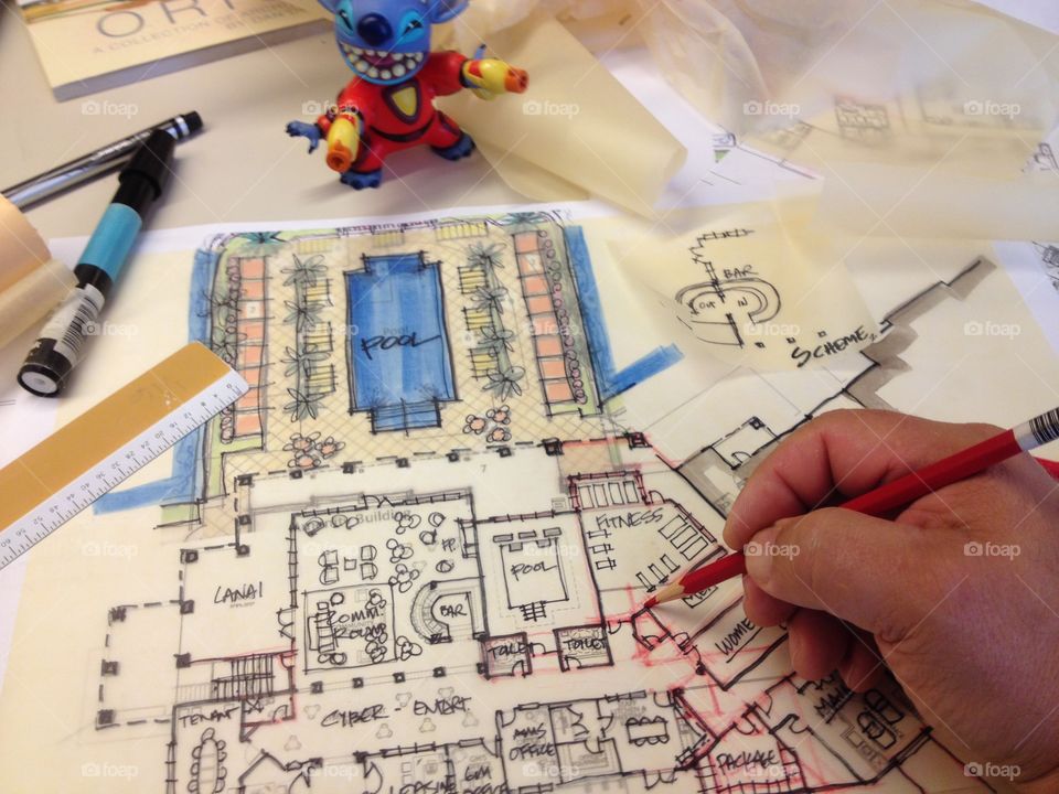 Sketching a pool design