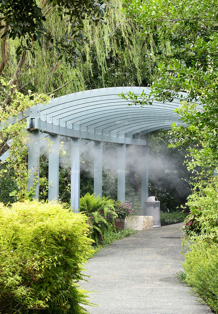 Have you touched a cloud today? Walking through the Dallas Arboretum can lead to some nasty sunburns, however, mistifiers work diligently to bring a cooling cloud to you.