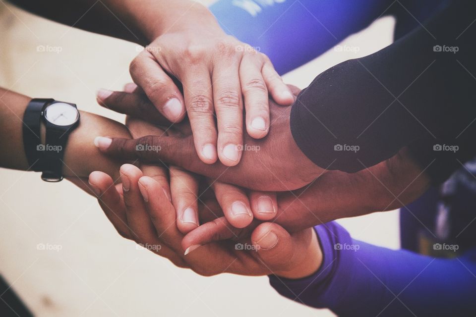 Diversity, teamwork - hands 