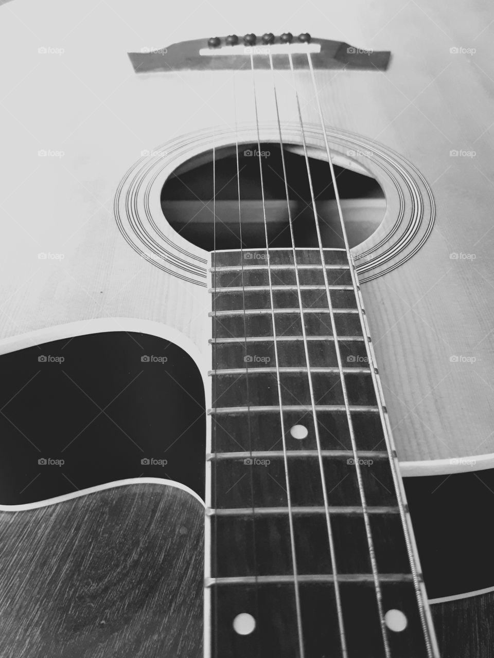 Acoustic guitar close up