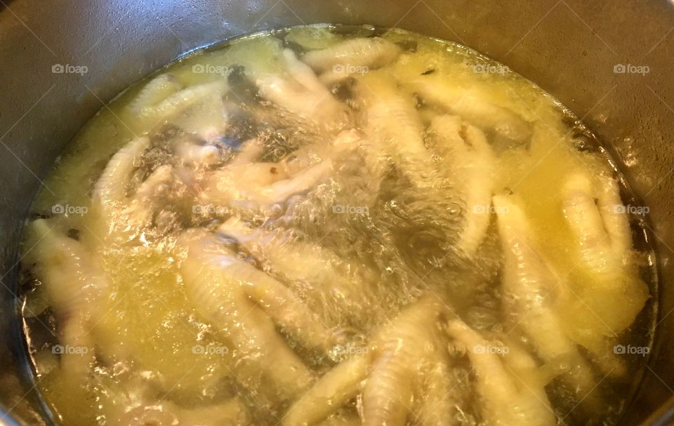 Boiling Chicken Feet