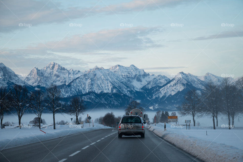 Driving to the alps 