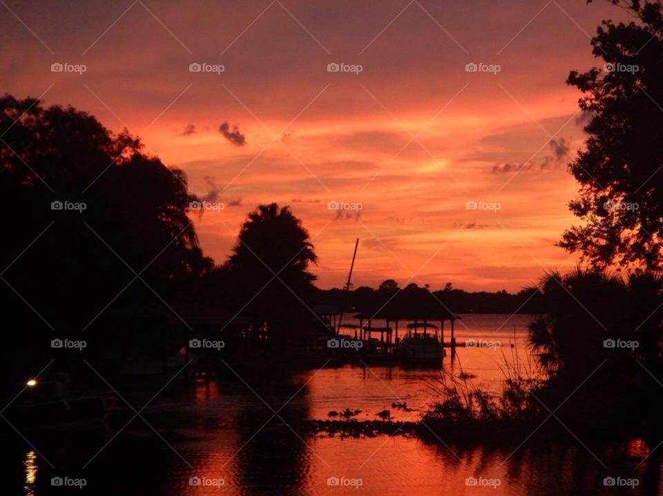 Sunset over the marina