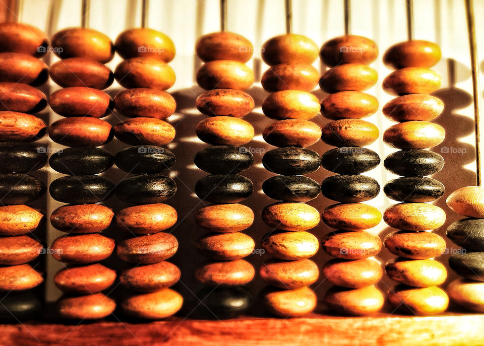 Antique wooden abacus ancient calculator