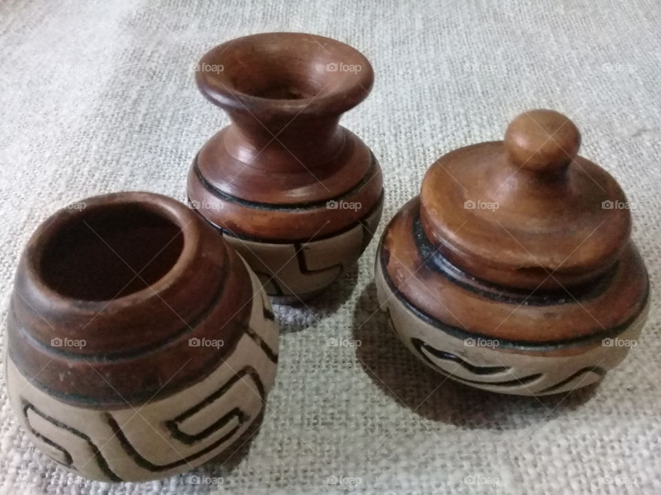 Clay pots. indigenous