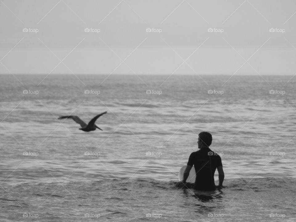 Waiting on the perfect wave.