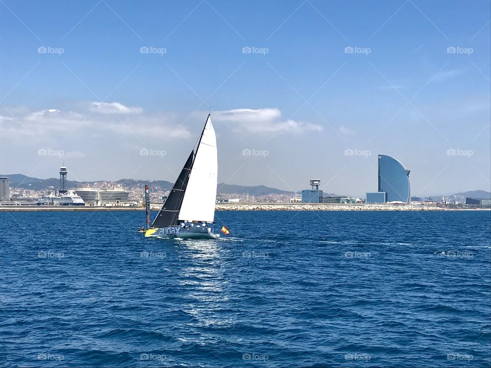 Competitive Sailing Regatta in Barcelona
