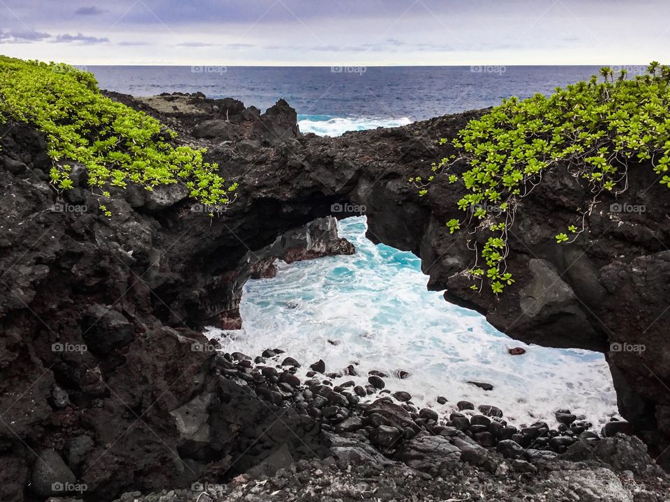 Sea arch in Hawaiian Beaches