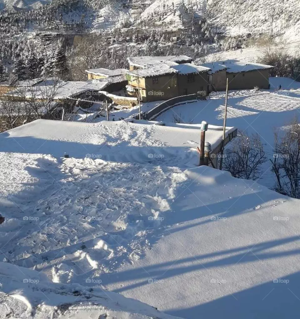 snow falls
