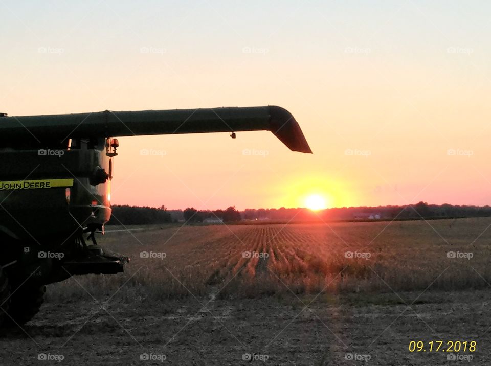 Harvest Equipment at sunset