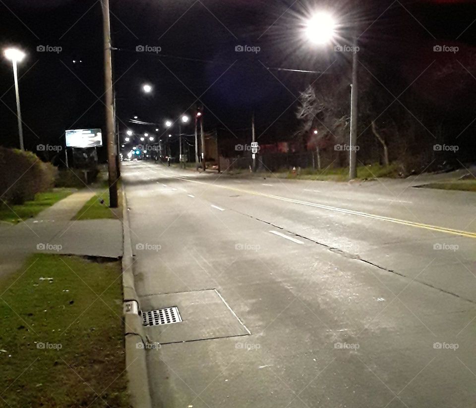 city street at night