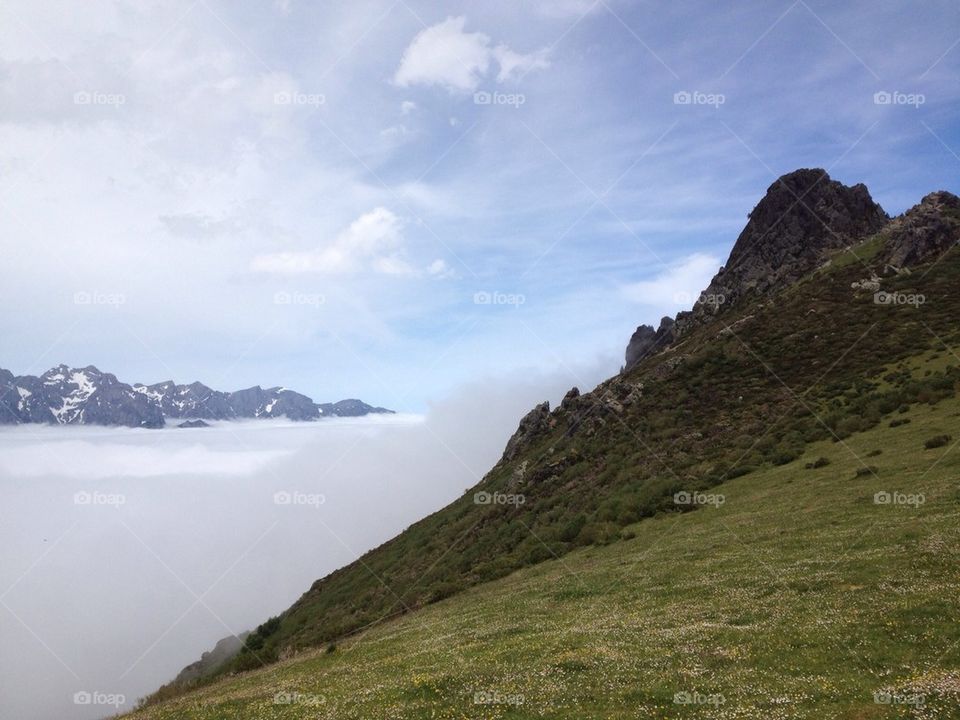 A motorbike tour over the clouds in Spain